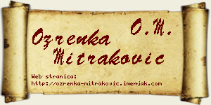Ozrenka Mitraković vizit kartica